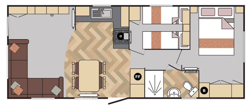 30x12 2 Bedroom Floor Plan