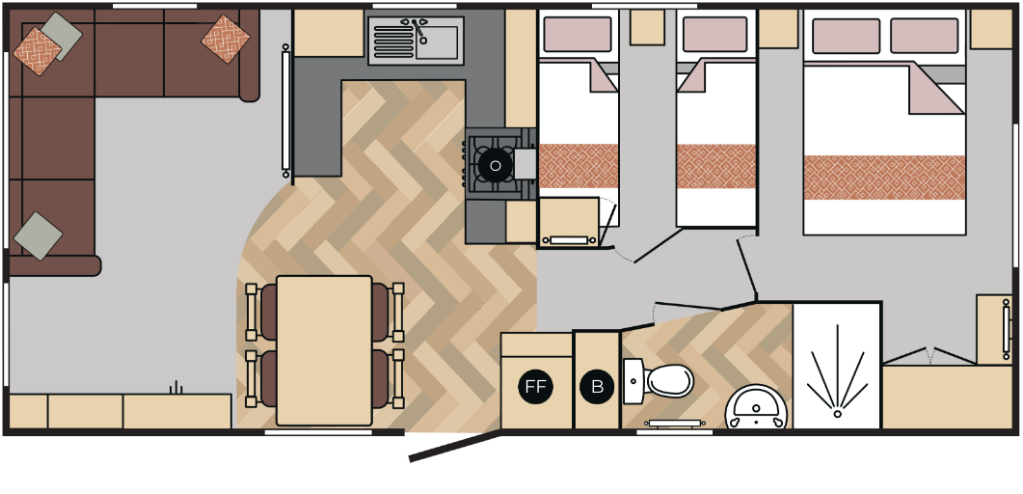 35x12 2 Bedroom Floor Plan